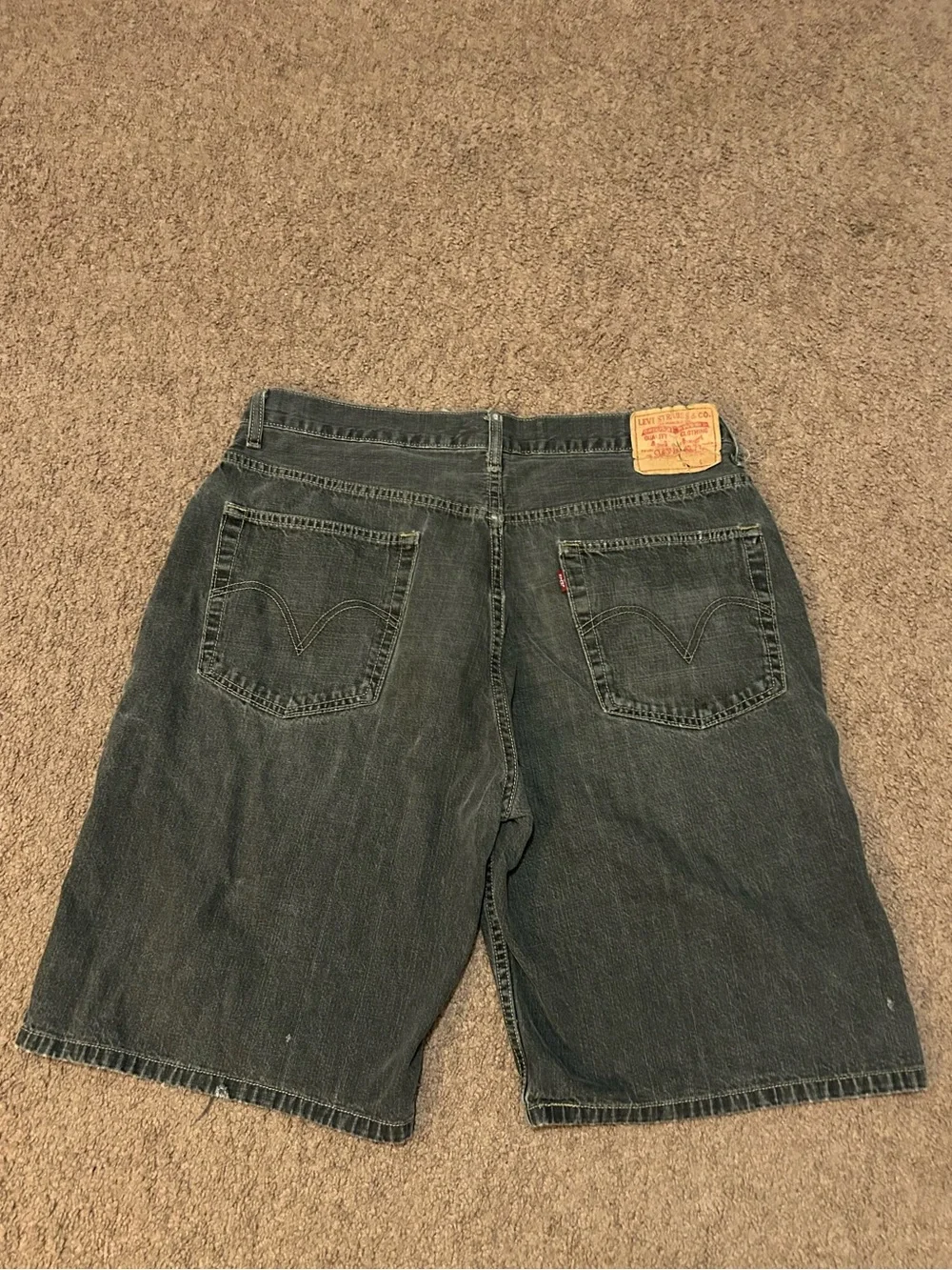 Levi's Black Distressed Denim Jean Shorts